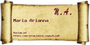 Maria Arianna névjegykártya